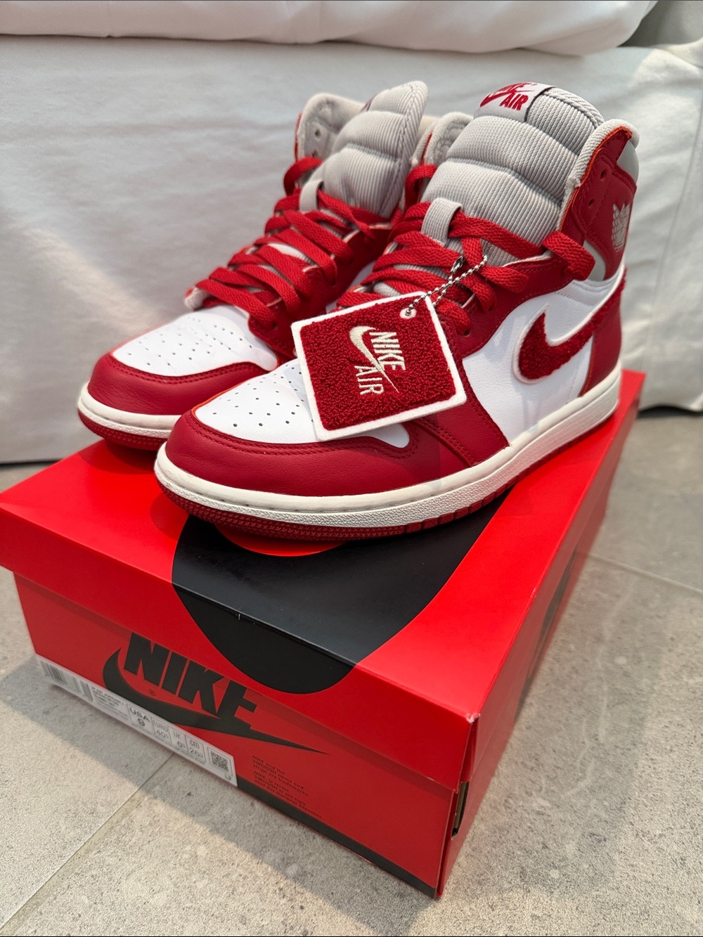Nike Women's Air Jordan 1 High OG "Newstalgia Chenille" (Varsity Red) Size 9
